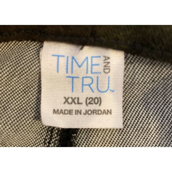 Time and Tru Stretch Leggings Size XXL Black Brown camo Back Pockets + Stretch - Picture 10 of 11